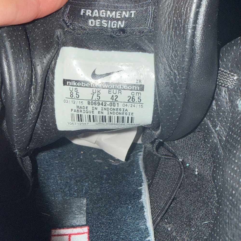Nike Air Trainer 1 Fragment Black - 8.5 Mens/ 10 Womens - Picture 3 of 9